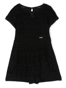 Monnalisa кружевной комбинезон с короткими рукавами, черный