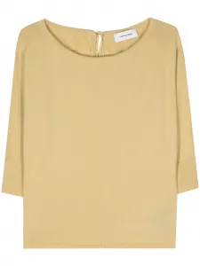 Шерстяной топ с завязками YVES SALOMON, желтый