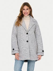 Шерстяное пальто свободного кроя Only, серый