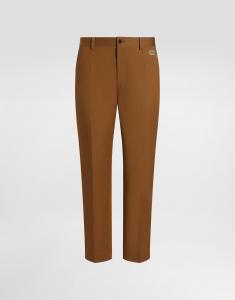 Коттоновые брюки на заказ Dolce & Gabbana, коричневый