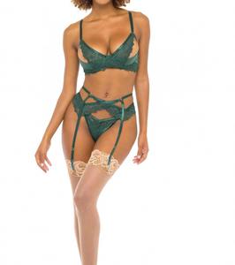 Комплект белья Louisa из 3 предметов в темно-зеленом цвете Oh La La Cheri