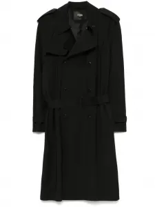 Тренч с поясом FENDI, черный