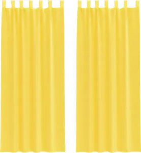 Шторы из вуали с карманами на штанге, 2 шт., желтые vidaXL