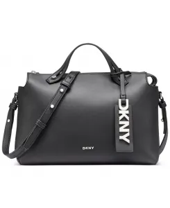 Сумка-сатчел Louisa с маленьким логотипом и шармом DKNY, черный