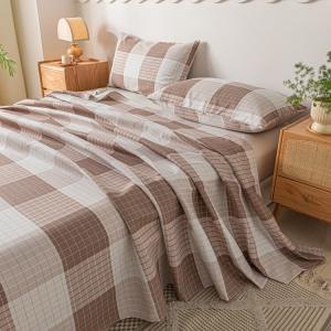 Avivi Простыня из хлопка грубой ткани, 1 наволочка, цвет Kaxiaoge