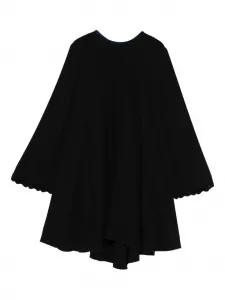 Расклешенное платье с фестончатой отделкой Forte Forte, черный