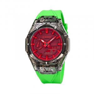 Часы Casio G-Shock Analog-Digital 2100 Series, арт. GA-2100-4A, прозрачный черный/зеленый