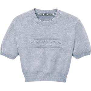 Кроп-топ с вышитым логотипом Alexander Wang, серый