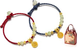 Браслет из цветной глазури Jodie&Kevin в изысканной коробке унисекс Jodie＆Kevin, Red+Blue+Flying Phoenix Box