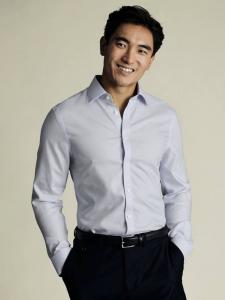 Хлопковая рубашка Slim Fit Charles Tyrwhitt, Ice Blue