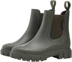 Женские модные короткие резиновые сапоги - ПВХ подошва с противоскользящим эффектом. Удобные, не утомляют. Подходят для всех сезонов. Clolinde, Green