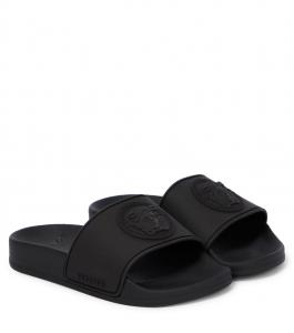 Резиновые шлепанцы с декором medusa Versace Kids, черный