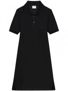 Courrèges платье мини с воротником поло, черный