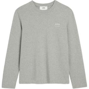 Хлопковая футболка с принтом логотипа AMIPARIS, серый