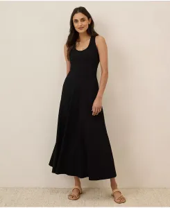 Женское макси-платье из органического хлопка с расклешенным силуэтом и открытой спиной Pact, черный