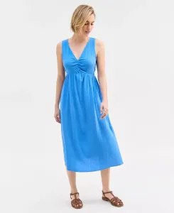 Женское платье миди с двойным V-образным вырезом и завышенной талией из шифона On 34th, синий