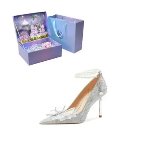 ROBINHOOD Замок 3D коробка туфли на высоком каблуке женские серебристые, цвет Silver[Dream Castle Exclusive 3D Gift Box]