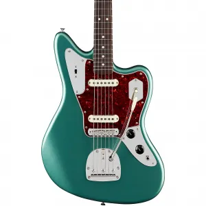 Электрогитара Fender American Professional Classic Jaguar с грифом из розового дерева, цвет Faded Sherwood Green Metallic