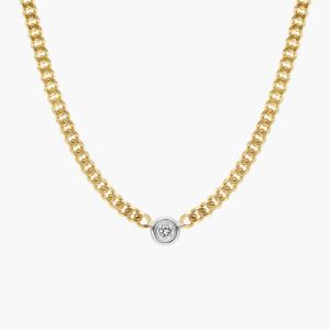 Ожерелье с бриллиантами в виде панцирных звеньев из 14-каратного желтого золота (1/10 карата) Blue Nile