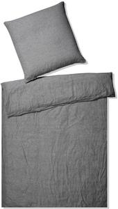 Элегантный полульняной чехол на подушку одинарный Бриз цвет тёмно-серый размер 70х90см Elegante