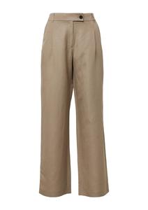 Широкие брюки со складками спереди s.Oliver BLACK LABEL, светло-коричневый