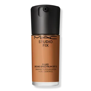 Тональный крем Studio Fix Fluid SPF15 с матирующим эффектом и контролем жирности кожи на 24 часа. MAC, NC46 (deep bronzed with neutral undertone for dark skin)