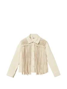 Куртка с бахромой Twinset, бежевый