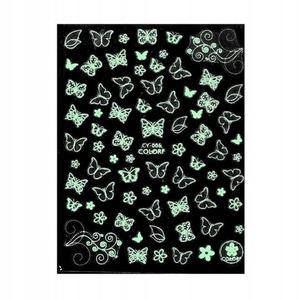 Тонкие самоклеящиеся наклейки для ногтей, светящиеся в УФ Colorf CY-006, AllePaznokcie