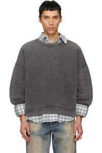 Acne Studios Серая толстовка с логотипом и нашивкой