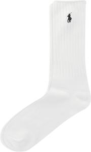 POLO RALPH LAUREN мужские хлопковые ребристые носки, White