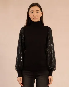 Женский джемпер с длинными рукавами, деталями на рукавах Molly Bracken, черный