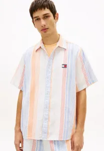 Рубашка свободного кроя в полоску с коротким рукавом Tommy Jeans, Ancient White Stripes