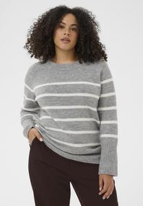 Джемпер Kaffe Curve KCERINA KNIT PULLOVER, Light Grey Melange Chalk Strip/Light Grey