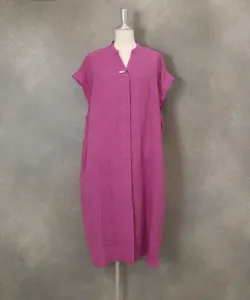 Льняное платье, расшитое бисером Studio Picone, цвет Purple(070)