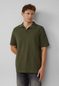 Рубашка поло MIT OFFENEM KRAGEN AUS STRUKTUR QS, хаки