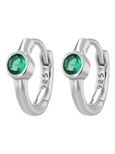 Adeliás Женские серьги - серьги-кольца на шарнирах из серебра 925 пробы с кубическим цирконием в серебре