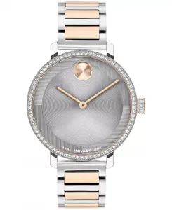 Женские часы Bold Evolution 2.0 из стали с кварцевым механизмом, корпус из розового золота, 34 мм Movado, two-tone