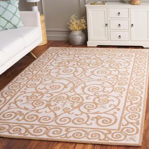 Ковер SAFAVIEH, 115 x 176 см, Chelsea Collection, Ivory & Gold, ручной работы в стиле французского кантри из шерсти, идеален для помещений с высокой проходимостью: прихожая, гостиная, спальня (HK11P)