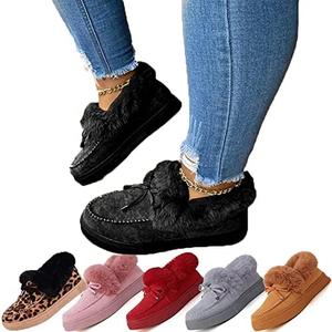 Женские ботинки с круглым носком, толстой подошвой, ортопедической поддержкой свода стопы, утепленные шерстью и хлопком Sopaeduon, 12 Black