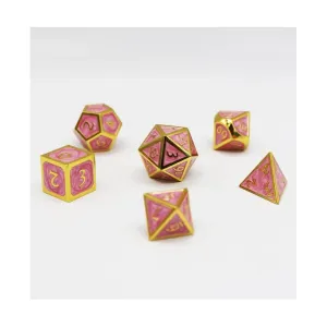 Набор Poly — жевательная резинка с золотым тиснением (7), Dice Sets - Metal (Foam Brain Games)