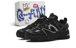 Q-AND Кроссовки для альпинизма Q AND противоскользящие износостойкие на низком ходу с эффектом увеличения роста унисекс черные серебристые, цвет Black Silver