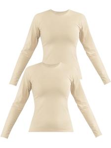 Лонгслив Janice 2 x Damen Langarmshirt hochgeschlossen Niska, бежевый