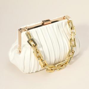 Сумка-клатч из искусственной кожи с массивным цепочным ремешком / сумка через плечо FASHNZFAB, белый