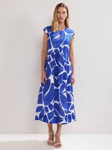 Платье миди с принтом в виде листьев талах Phase Eight, Blue/Multi