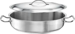 Кастрюля TOMGAST Low Pot 32 см PRO с крышкой - Высококачественная кастрюля для рагу, соусов и гарниров Tomgast