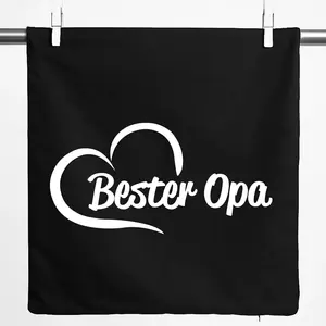 Наволочка Huuraa "Лучший подарок дедушке в форме сердца" 40x40 см, черный хлопок, "Лучший подарок дедушке" Hellweg Druckerei