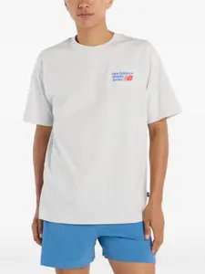 Футболка с вышитым логотипом New Balance, серый