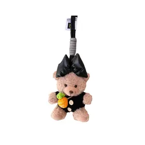Очаровательный плюшевый кулон медвежонок в стиле майярд с бантом, высота 13см Jinnew, черный