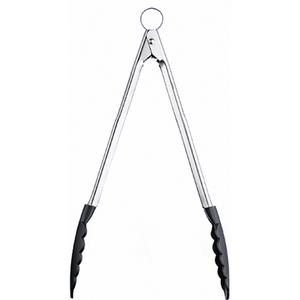 Кулинарные щипцы с жаропрочными нейлоновыми антипригарными наконечниками, функцией блокировки, длина 40,6 см Cuisipro, черный