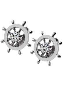 Adeliás Женские серьги из нержавеющей стали с кубическим цирконием в серебряной оправе